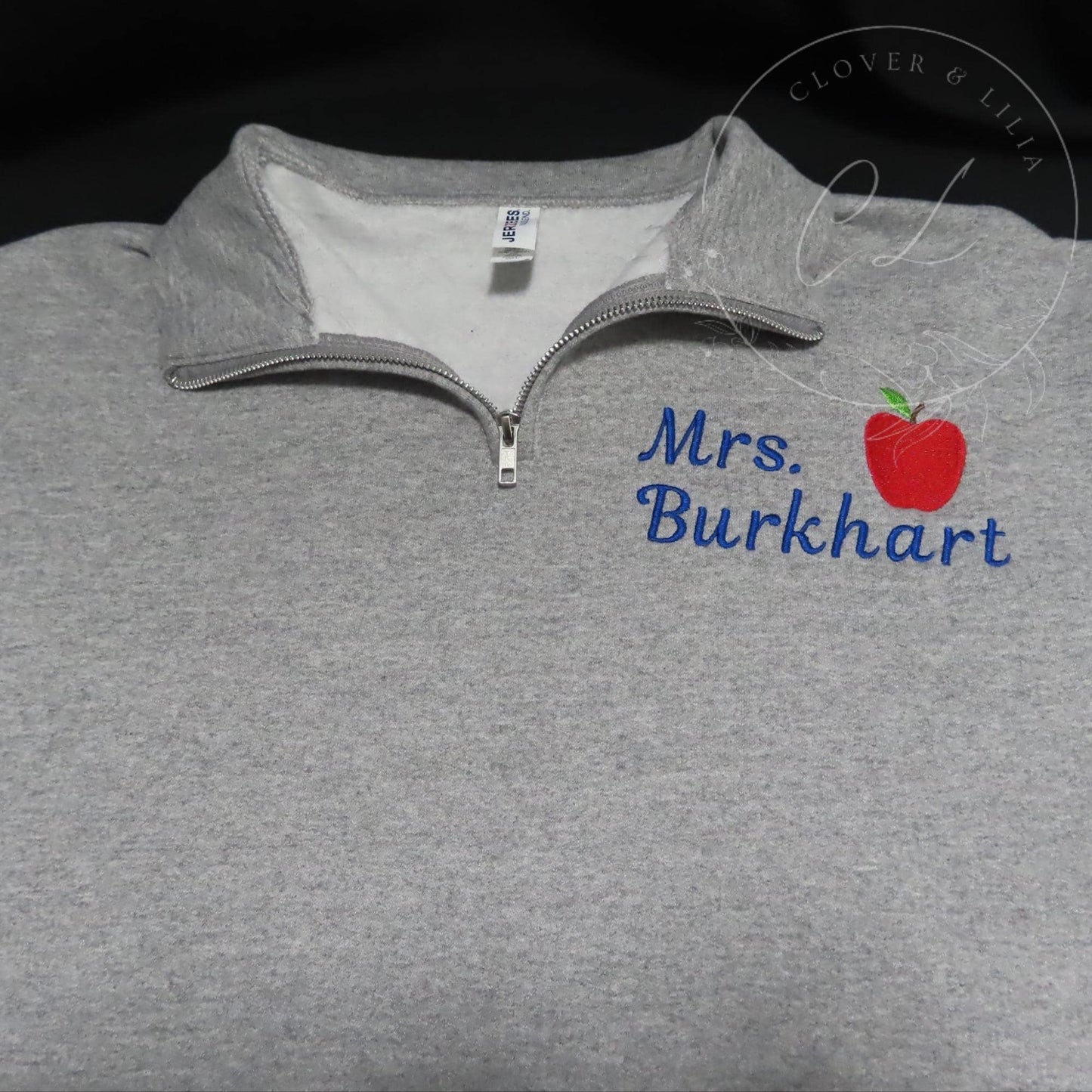 CUST01| Custom Embroidered Quarter Zip Sweatshirt | Embroidered Quarter Zip | Custom Teacher Embroidered Quarter Zip | Gift for Teachers |