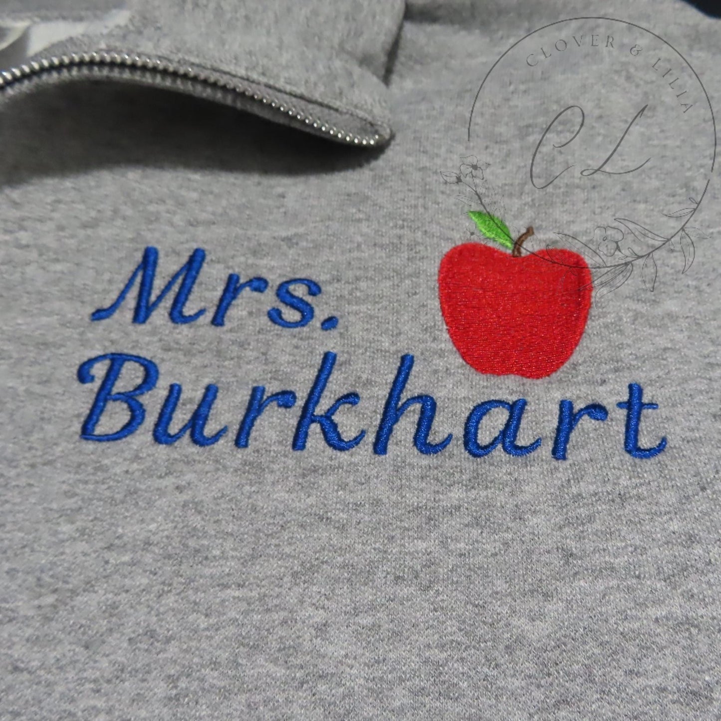 CUST01| Custom Embroidered Quarter Zip Sweatshirt | Embroidered Quarter Zip | Custom Teacher Embroidered Quarter Zip | Gift for Teachers |