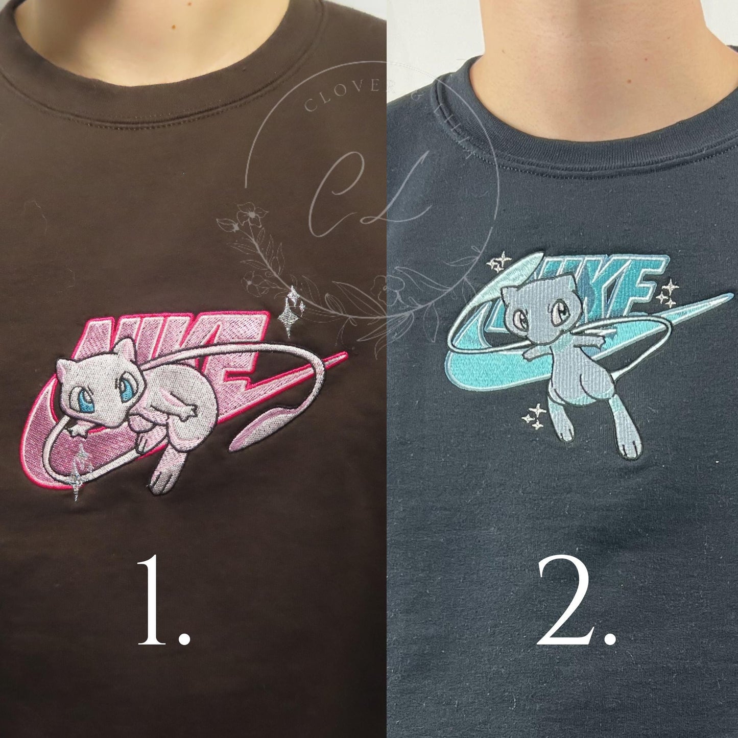 PM05 | Couples Embroidered Anime Sweatshirt | Embroidered Anime Sweatshirt | His and Hers Sweatshirt | Them and Theirs Sweatshirt |
